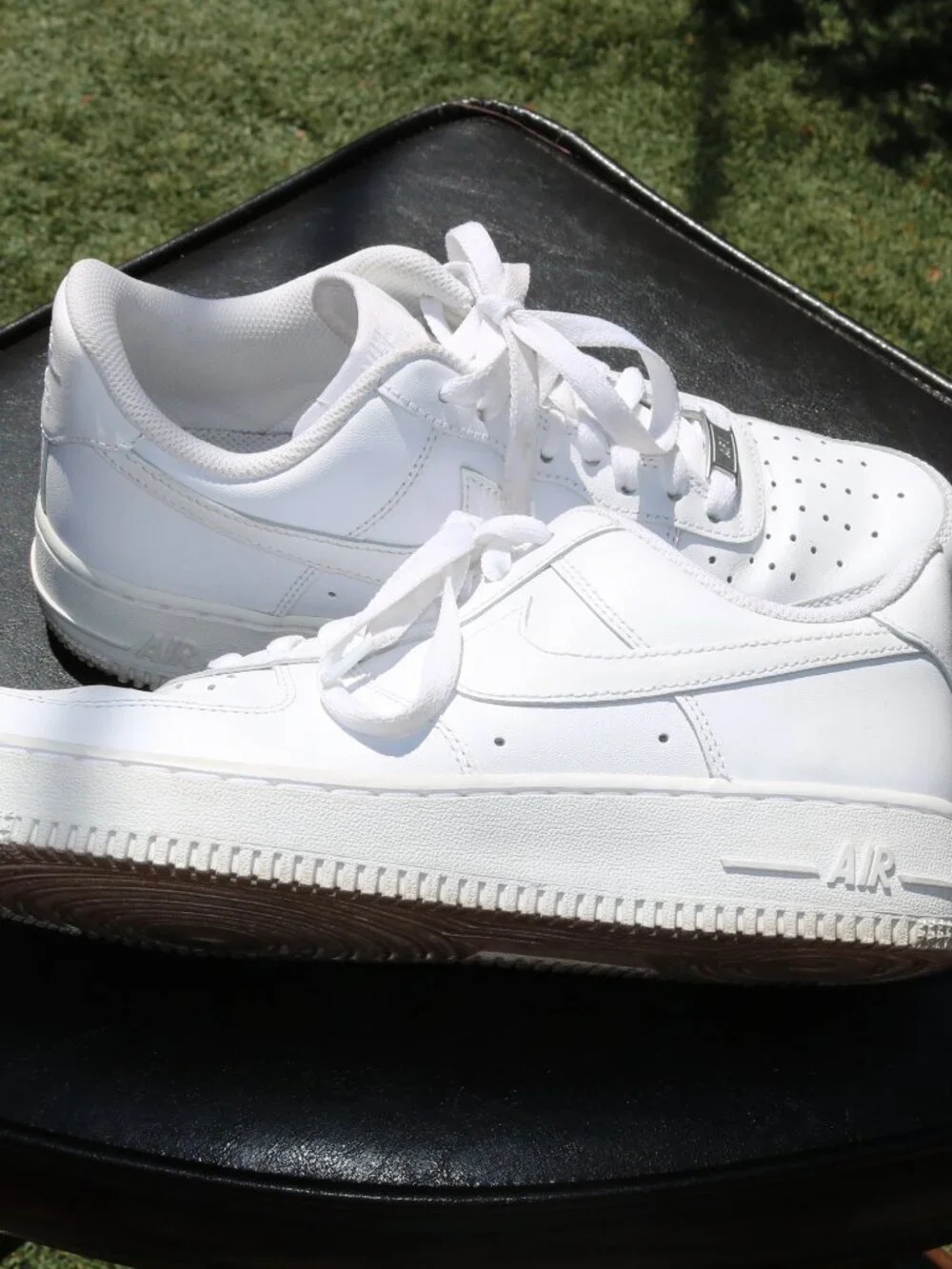 Nike Air Force 1 '07 Triple White Leather Low Top Casual Sneakers